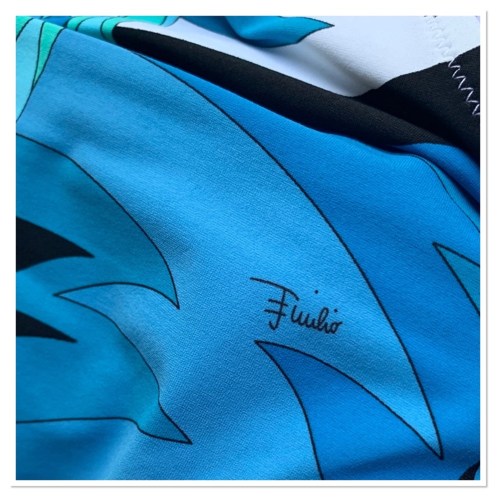 Emilio Pucci Blue Patterned One Piece Swimsuit - Picture 6 of 9